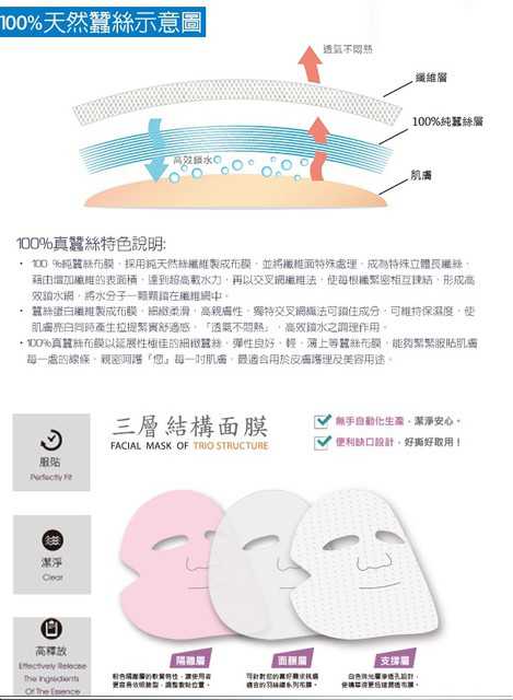 芯漫100%真蠶絲草本保濕舒緩面膜