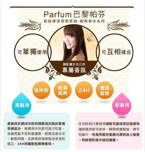 Parfum巴黎帕芬胜肽摩洛哥堅果油經典香水系列(Jo-馬龍 黑莓)